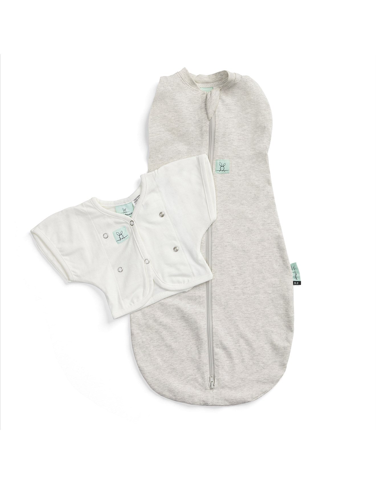 ErgoPouch Grey Marle Cocoon Swaddle Sleep Starter Pack 1.0 TOG | 0-3 Months Baby Wrap for Newborns | Perfect for Nursery, Travel & Safe Sleep