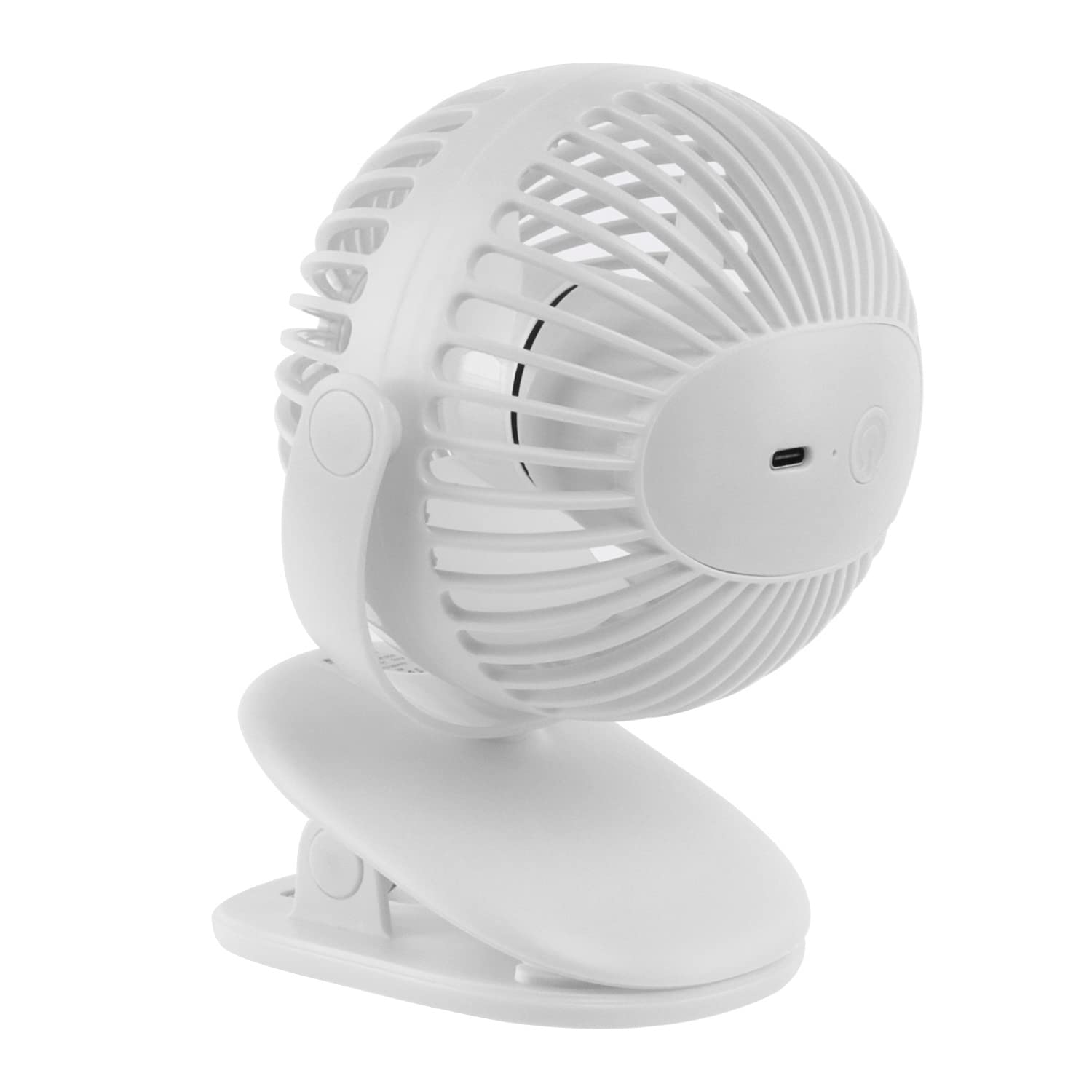 CHUNGHOP USB Clip on Fan - 360° Rotatable Portable Desk Fan with 3 Speed Settings, Quiet Operation for Office, Bedroom, Kitchen, Outdoor & Travel (White) | Perfect for Home, Work & On-the-Go Cooling