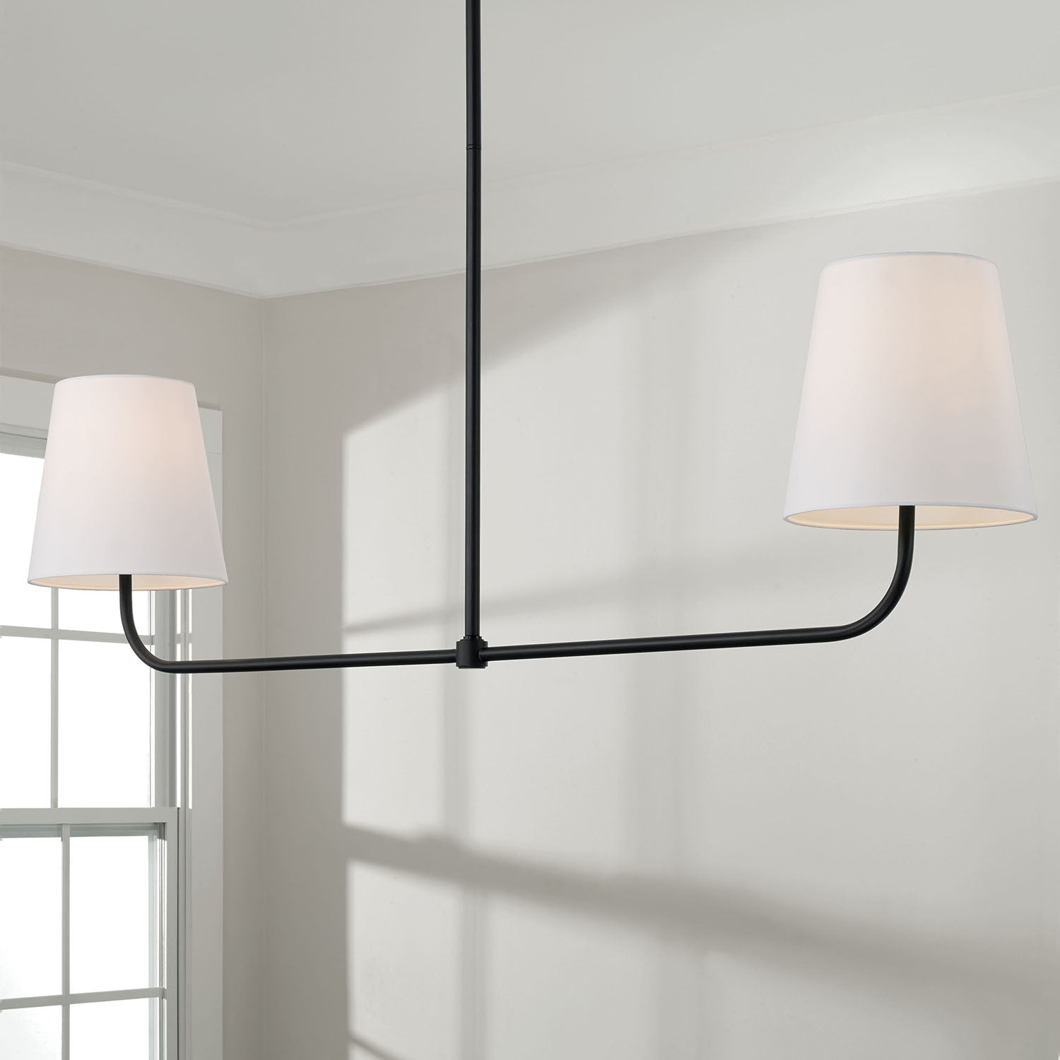 Modern Birdie Linear Chandelier - Sleek 6-Light LED Pendant Lighting Fixture for Dining Room, Kitchen Island & Contemporary Home Decor