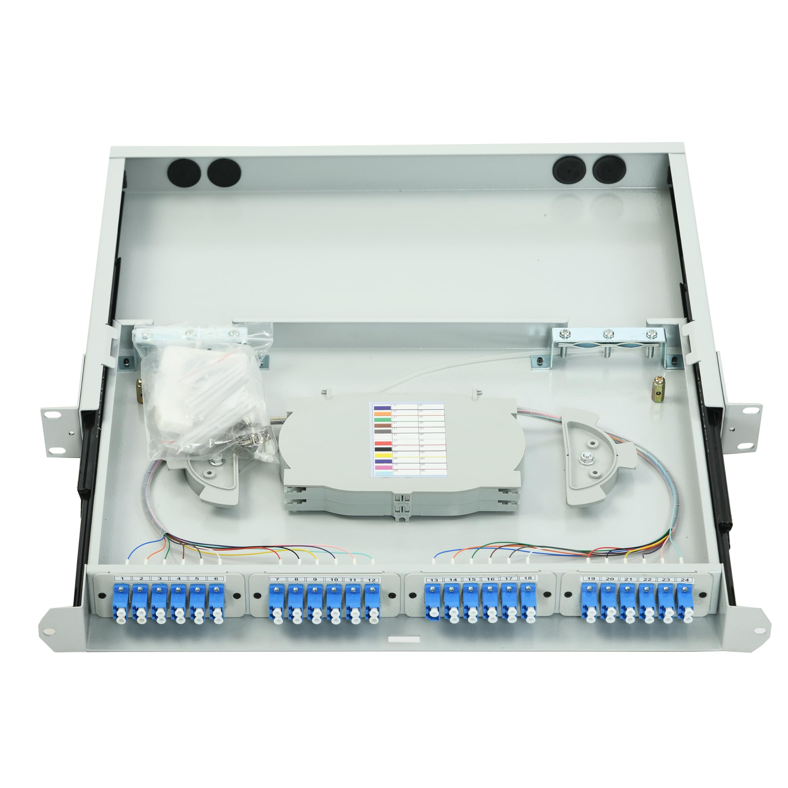 24-Port LC Singlemode 1U Fiber Optic Patch Panel - 19