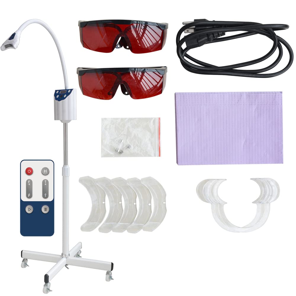 4 Colors LED Teeth Whitening Kit with Remote Control & Adjustable Light Intensities - Professional Dental Whitener for Home Use - Cold Bleaching Lamp (2023 Latest Version) - Fast 3-5 Day Delivery - Perfect for Travel, Gifts & Daily Oral Care