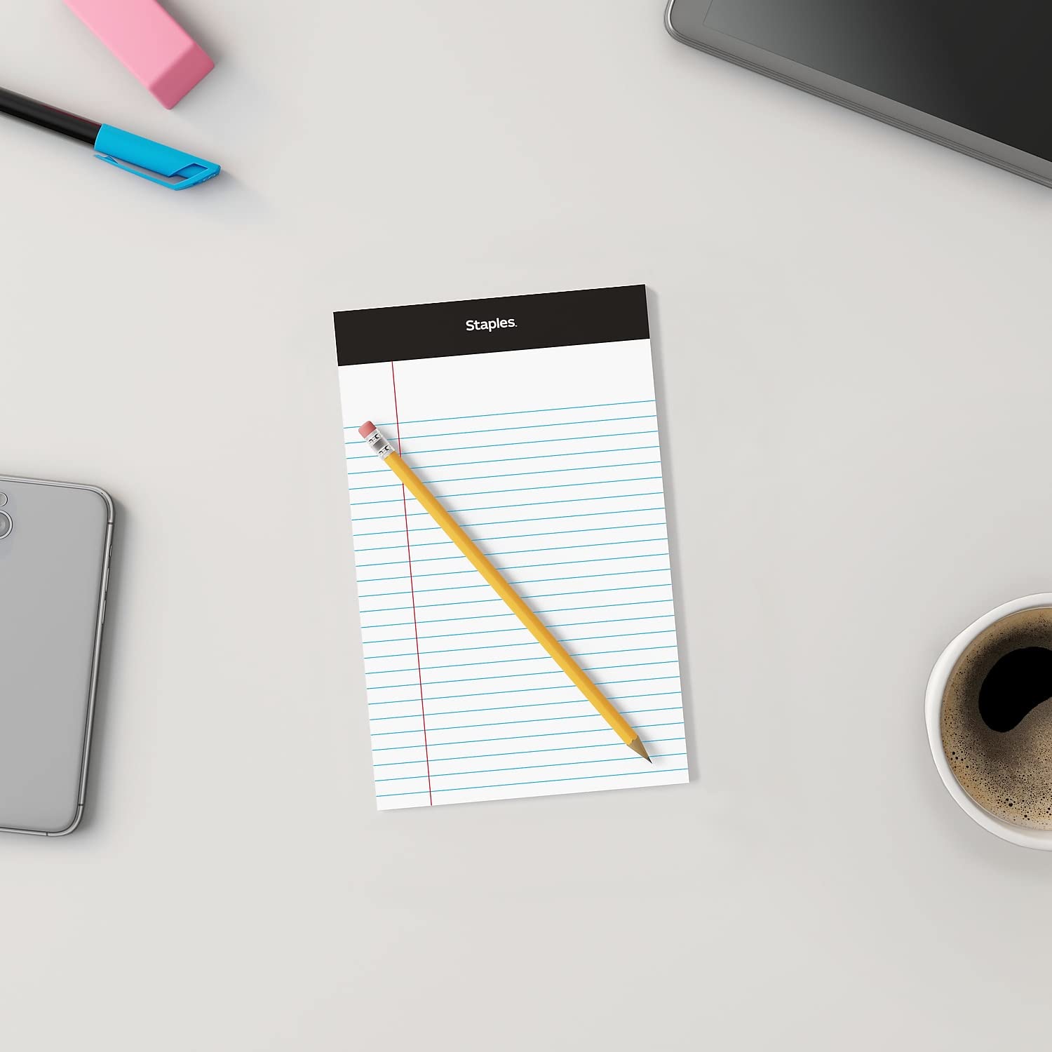 Premium Narrow Ruled Notepads - 5 x 8 Inches, White Paper, 50 Sheets per Pad, 12 Pads per Pack - Perfect for Office, School & Home Organization