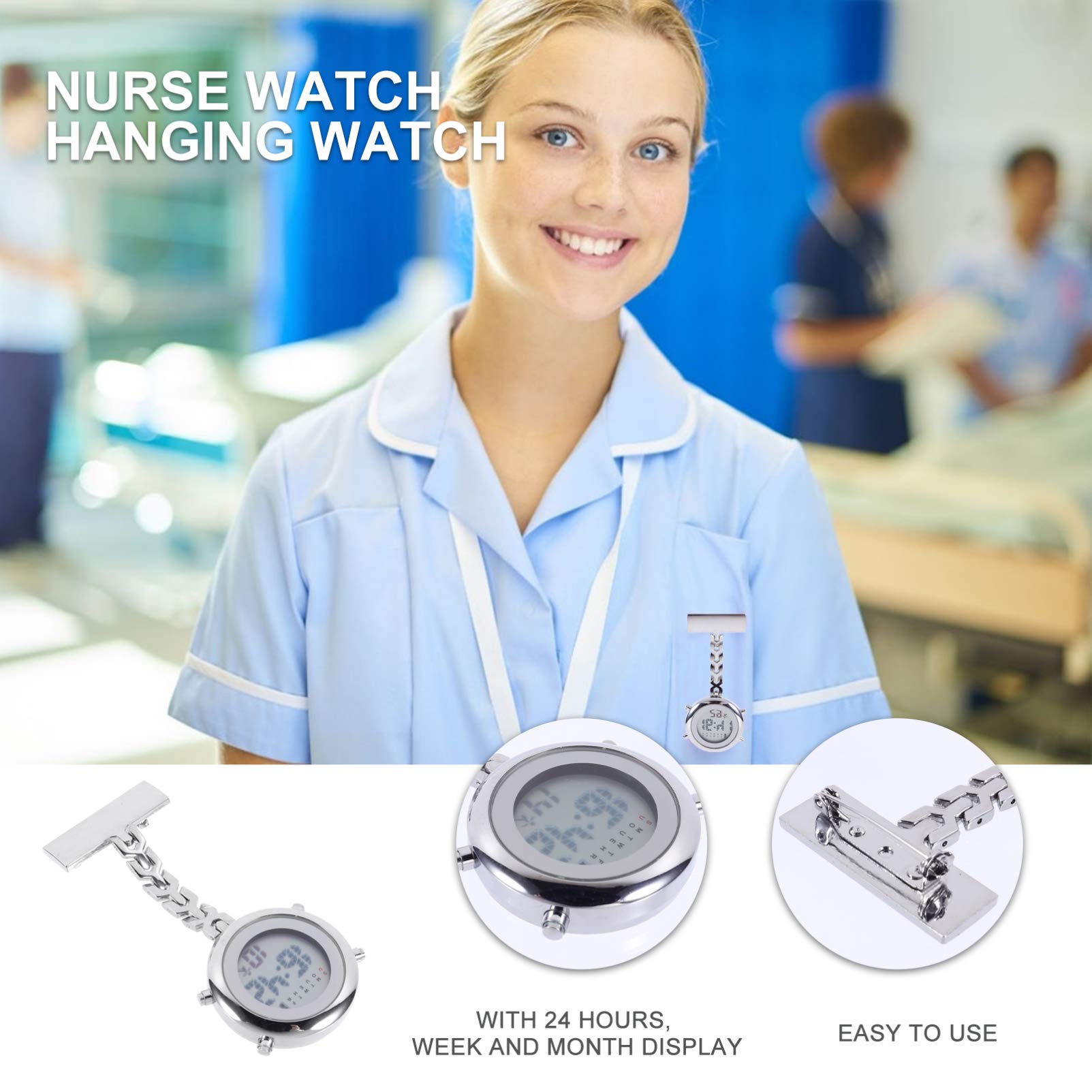Digital Nurse Watch - Large Dial Clip-On Fob Watch for Medical Professionals | Valentine's Day Gift for Nurses