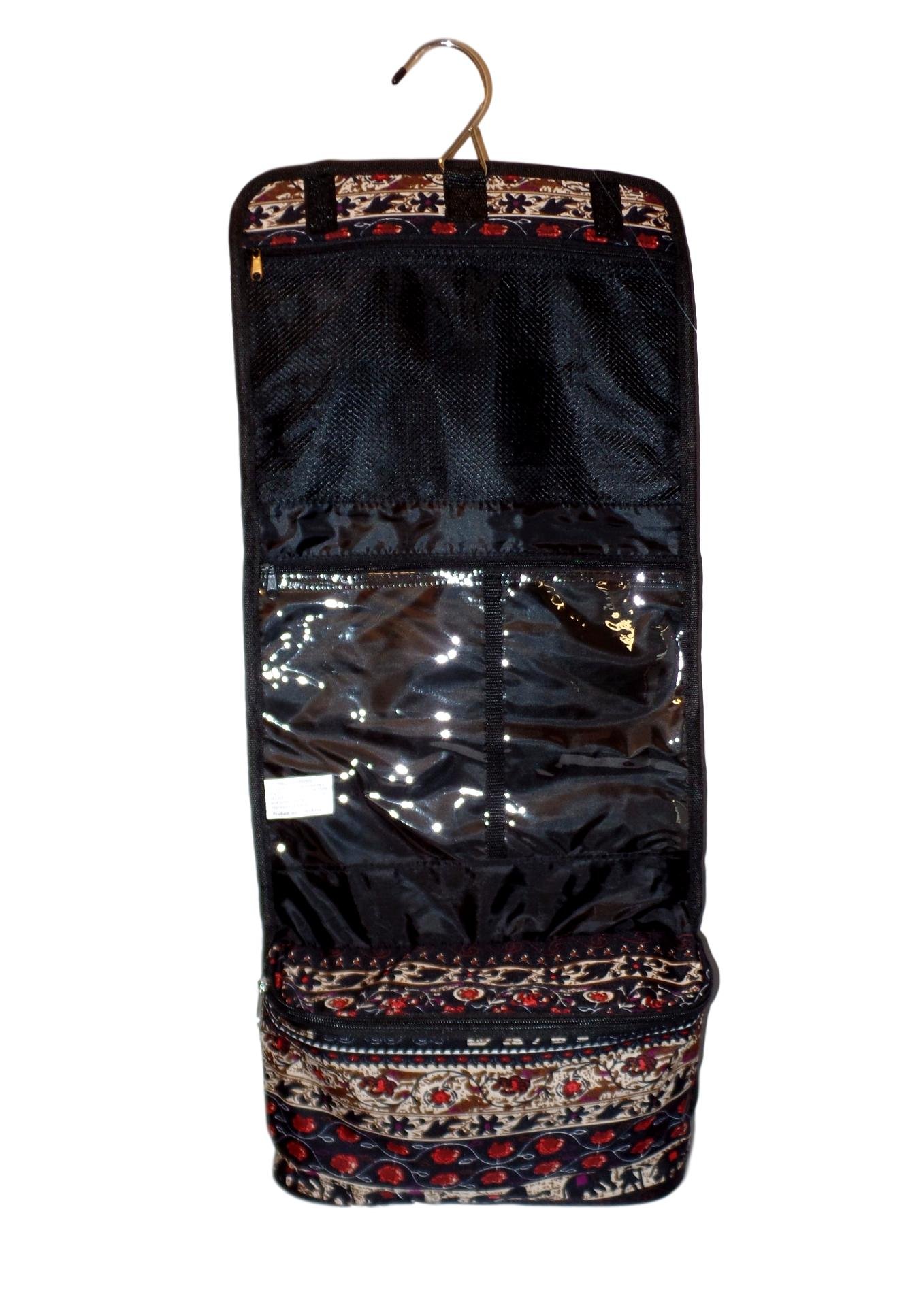 Roll-Up Hanging Toiletry Bag with Custom Embroidery - Elephant Tapestry Design for Travel Storage | Perfect Cosmetic Organizer for Bathroom, Camping & Vacation Packing