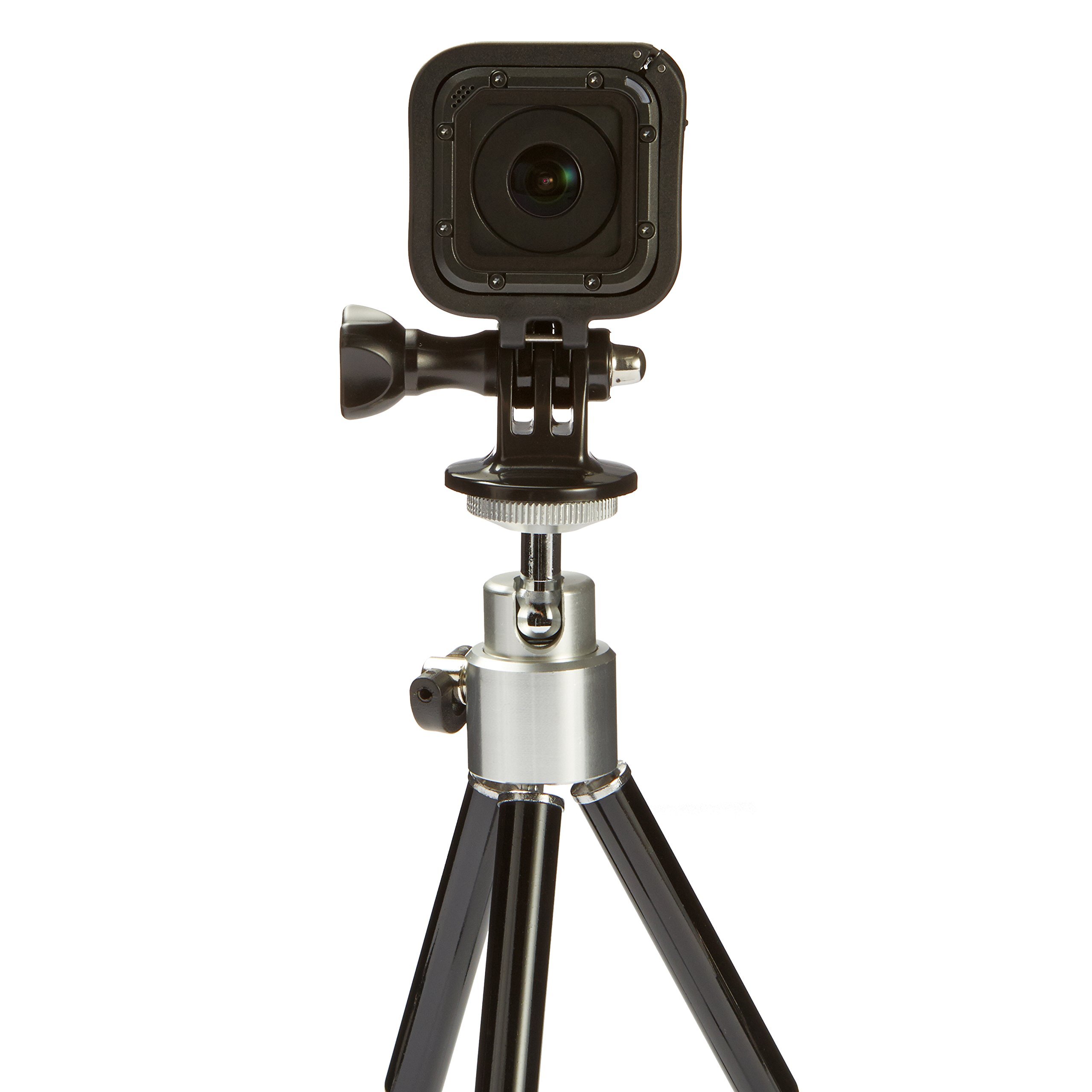 Amazon Basics Universal Tripod Mount for GoPro Hero 11/10/9/8/7/6/5 - Lightweight Aluminum Alloy Camera Mount Adapter - Perfect for Vlogging, Travel Photography & Action Sports Recording