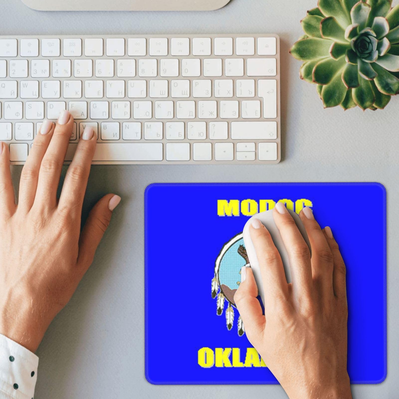 SIYTUAU Modoc Oklahoma Flag Mouse Pad - 10x12 Inch Waterproof Non-Slip Rubber Gaming Mouse Pad for Laptop & Office Use | Perfect for Work, Gaming & Home Office Setup