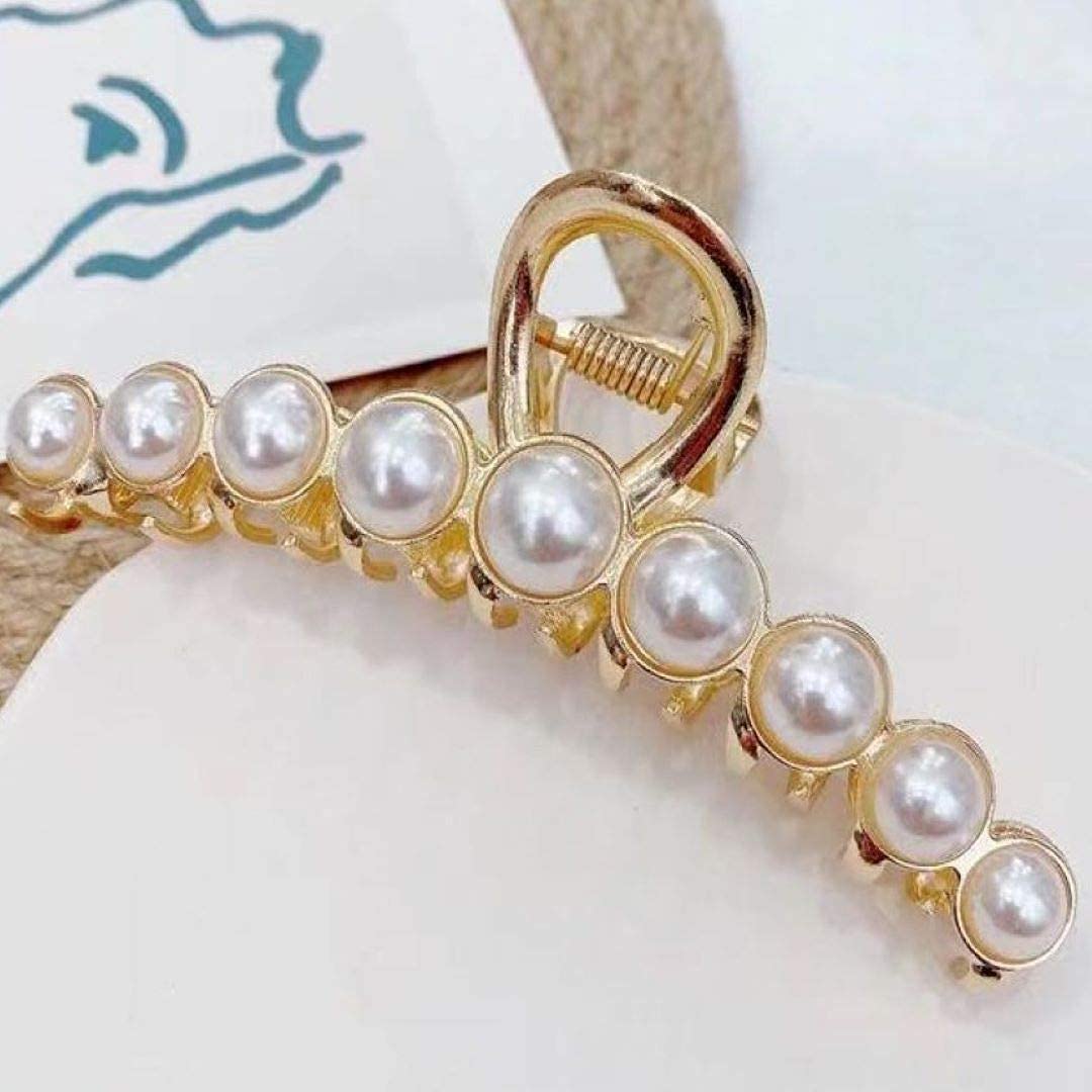 Big Box Pearl Hair Claw Clips - Strong Hold Metal Hair Jaw Clips for Women & Girls | Non-Slip Barrettes for Thick Hair | Perfect Birthday, Business, Christmas & Thanksgiving Gifts | Great for Office, Party & Everyday Use