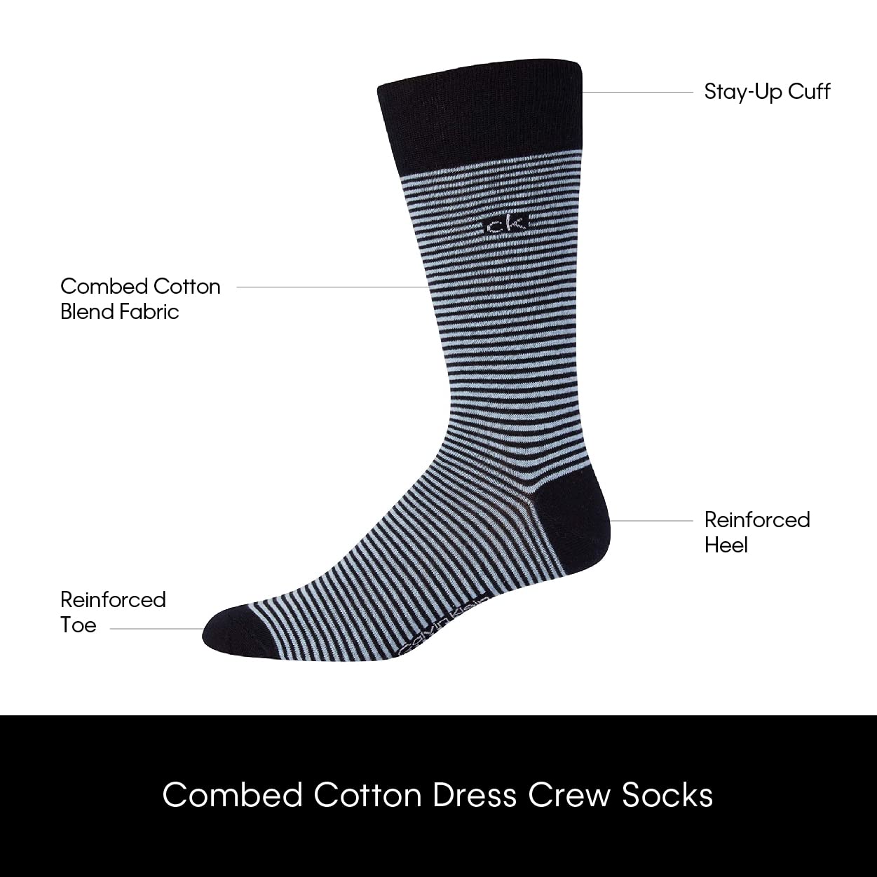 Calvin Klein Men's Dress Socks - 4 Pack Cotton Blend Crew Socks with Stylish Patterns for Business & Formal Wear - Perfect for Office, Weddings & Special Occasions