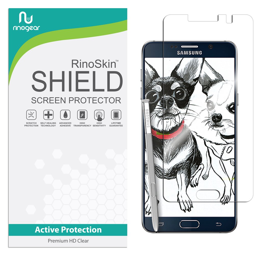 RinoGear Samsung Galaxy Note 5 Screen Protector - Case Friendly, Flexible TPU Film with Full Coverage - Clear HD Protection for Daily Use, Work & Travel