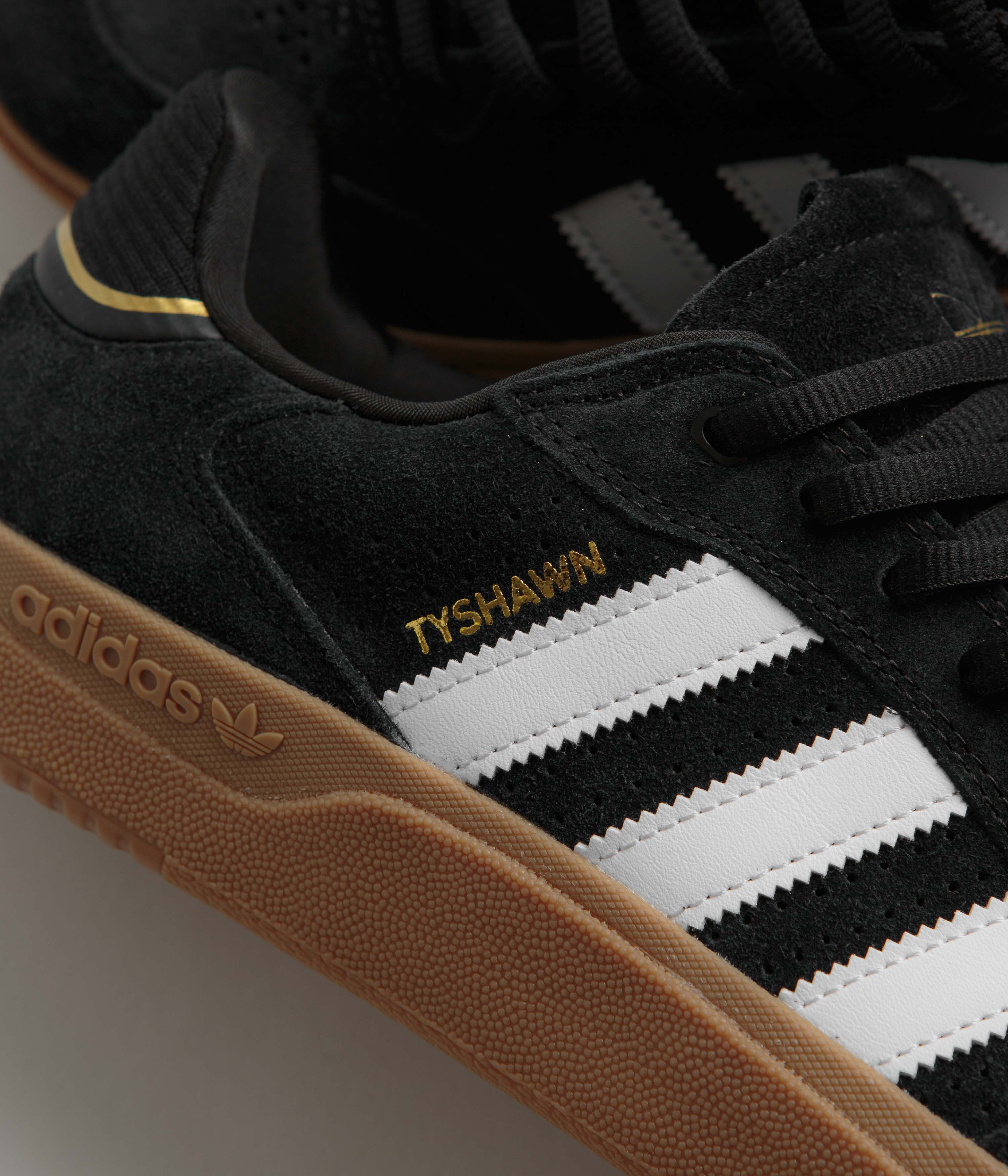 Adidas Tyshawn Low Sneakers - Men's Basketball Shoes in Core Black/FTWR White/Gum4 - Perfect for Streetwear & Casual Wear