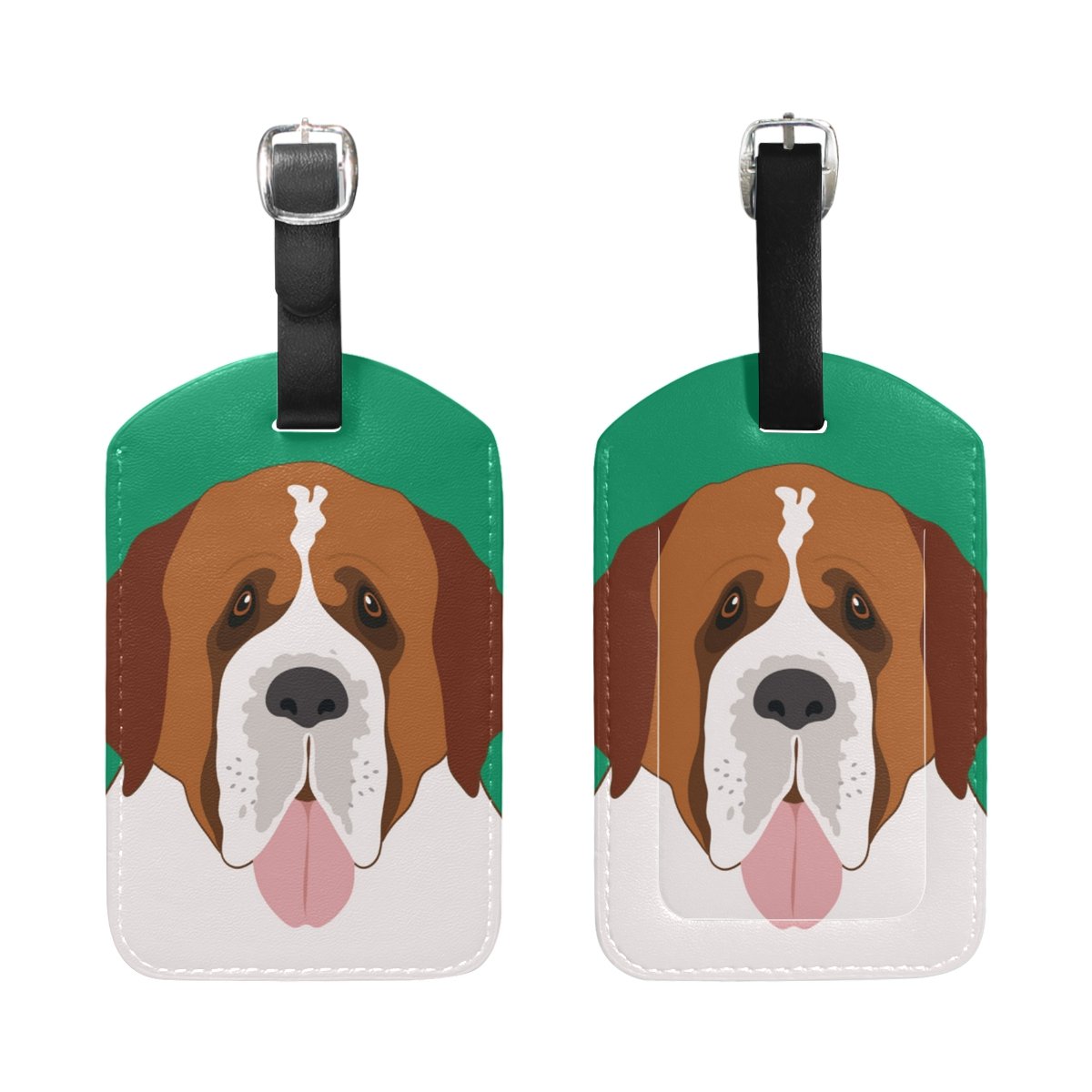 St. Bernard Dog Luggage Tag - Durable PU Leather Suitcase ID Tag for Travel, Pet Lovers & Airlines (1 Pack) - Perfect for Checked Bags, Carry-ons & Pet Carriers