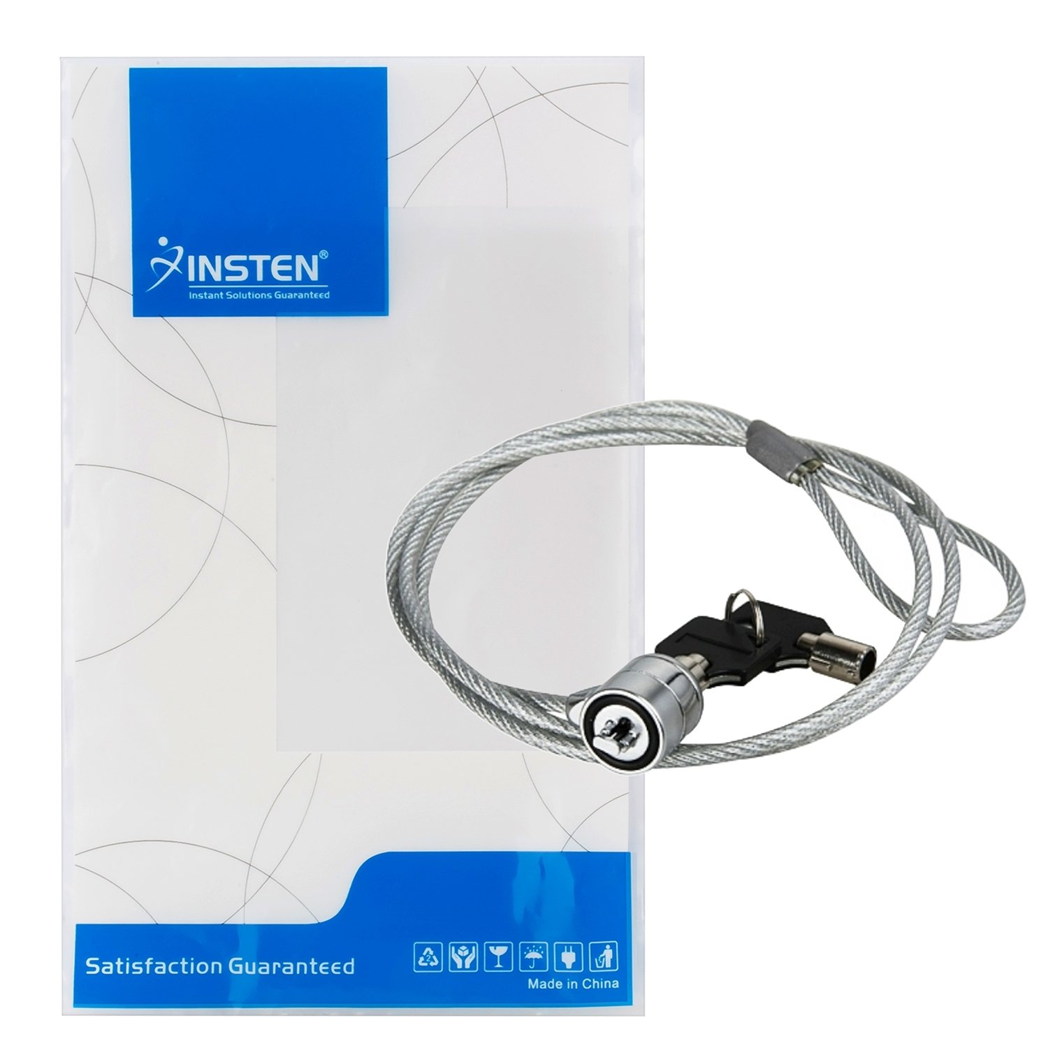 Silver Tone Notebook Laptop Security Cable Lock 93cm - Anti-Theft Computer Lock for MacBook, Chromebook, PC - Perfect for Office, School, Coffee Shops & Travel