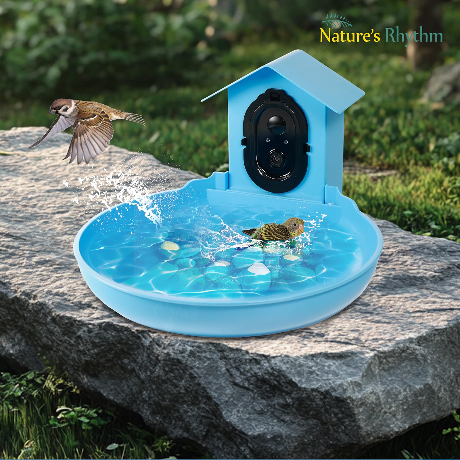 Nature's Rhythm Bird Bath - Handcrafted Outdoor Garden Decor for Birds, Decorative Yard Ornament for Patio, Lawn & Backyard - Attract Wild Birds & Enhance Garden Aesthetics
