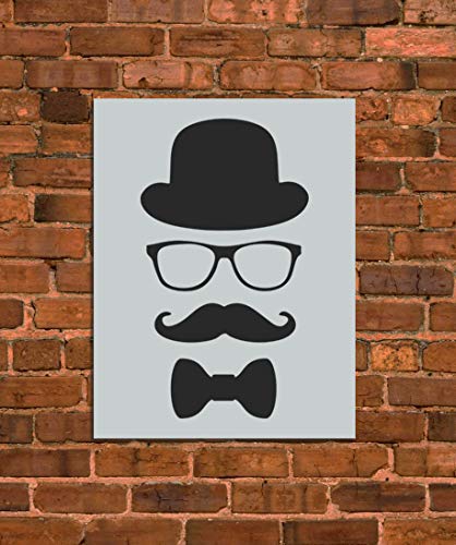 Man Disguise Stencil Template - Reusable DIY Craft Stencil for Costume Design & Halloween Makeup - INNOVO Premium Stencils for Artists & Cosplayers