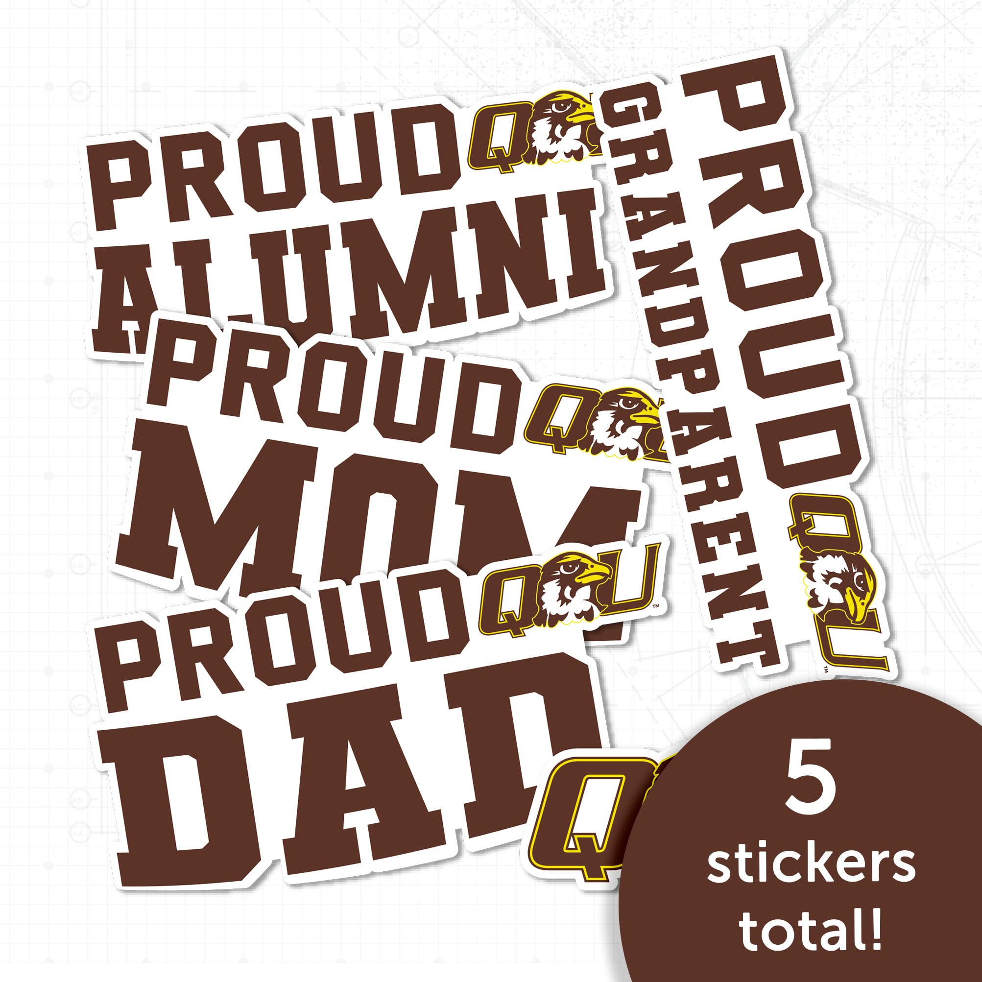 Quincy University Hawks Desert Cactus Vinyl Decal Sticker - Waterproof Laptop, Water Bottle, Car, Scrapbook Decor - Perfect for College Dorm, School Spirit, and Fan Gifts (Family Full Sheet)