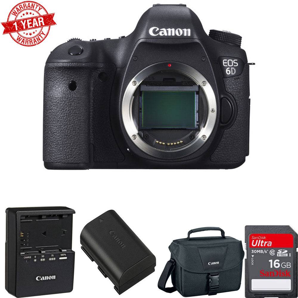 Canon EOS 6D Full Frame DSLR Camera Body Only - 20.2MP, WiFi & GPS - USA Retail Version for Professional Photography & Travel