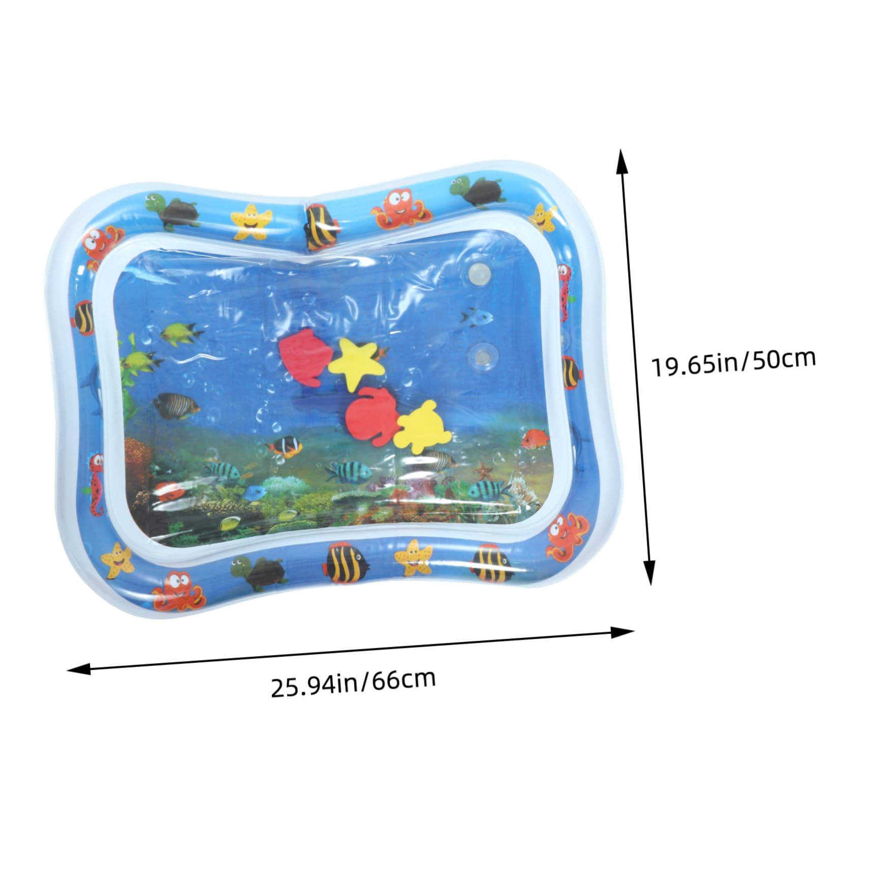 VICASKY Water Cushion Toys for Newborns - Blue PVC Baby Water Mat for Tummy Time, Sensory Play & Early Learning Development