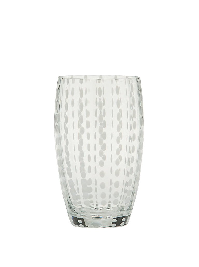 Premium Zafferano Perle Clear Beverage Glasses Set of 6 - Elegant Crystal-Like Glassware for Cocktails, Wine, Juice & Water - Perfect for Dinner Parties, Weddings & Home Entertaining