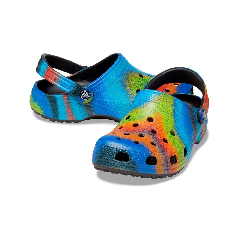 Crocs Classic Solar Rainbow Clogs | Comfortable Slip-On Water Shoes for Men & Women | Perfect for Beach, Pool, and Outdoor Activities