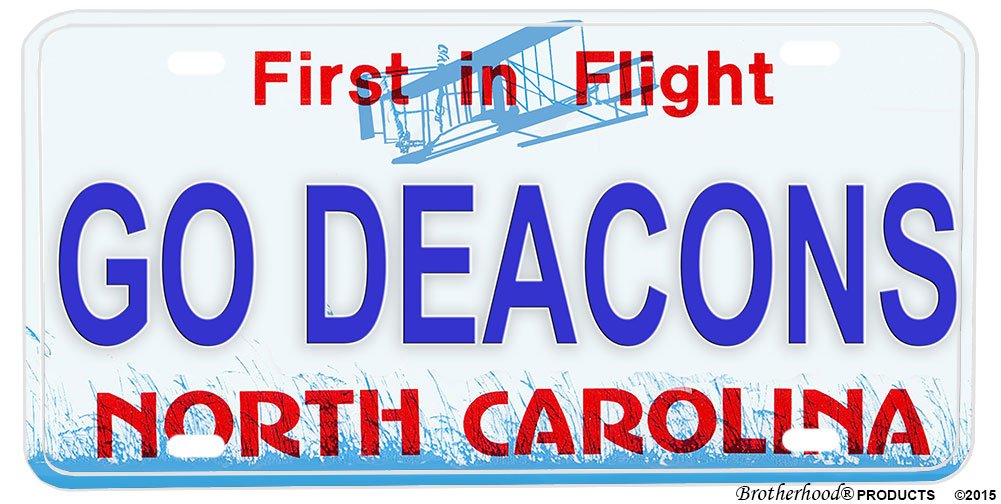 North Carolina Go Deacons Novelty Aluminum License Plate - Perfect for Cars, Trucks, and Tailgating - Show Your Team Spirit Anywhere