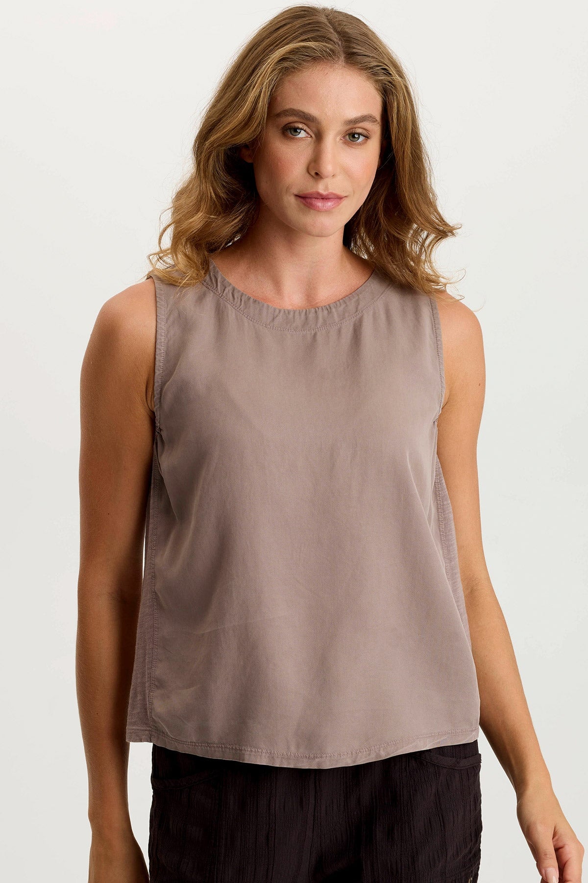 Massimo Twill & Jersey Wide Neck Tank Tops for Women - Comfortable Stretchy Casual & Workout Tops - Perfect for Yoga, Gym, and Everyday Wear