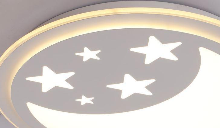 Acrylic Star Moon Ceiling Light - Modern LED Night Light for Bedroom, Living Room & Study - Romantic Celestial Decor for Kids Room & Nursery