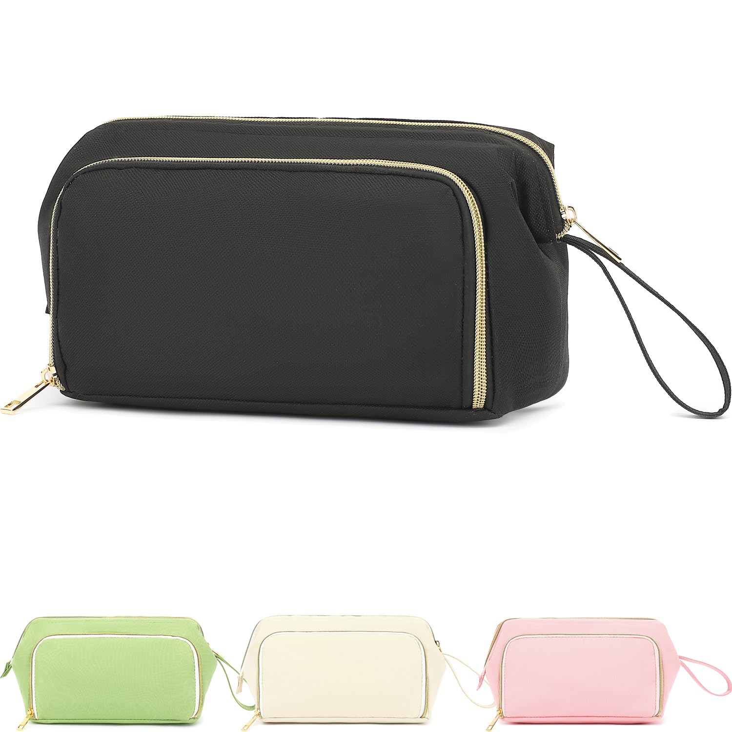 Travel Makeup Bag with Brushes Pocket - Large Cosmetic Organizer for Women | Perfect for Travel & Skincare Storage