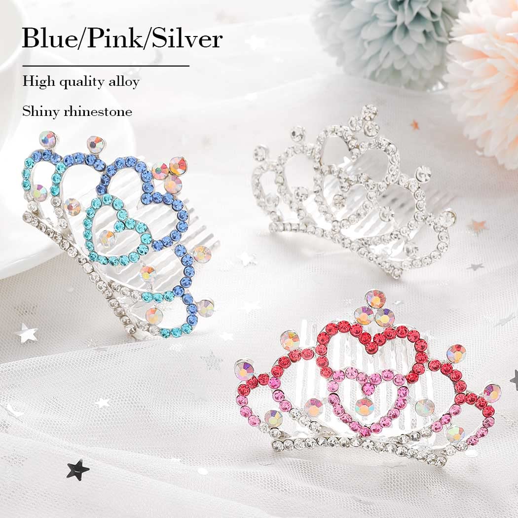 Kilshye Silver Rhinestone Princess Tiara Hair Comb - Elegant Crown Headband for Women | Perfect for Prom, Weddings, Pageants & Special Occasions