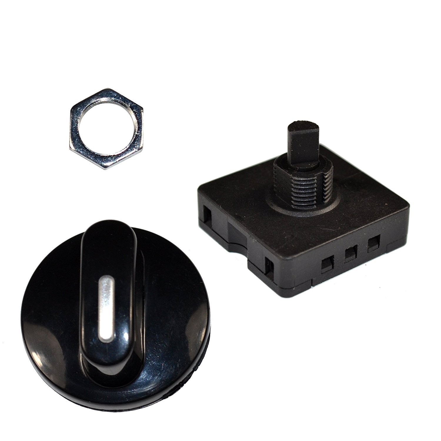 HQRP 3-Speed 4-Position Rotary Switch 10AMP 120V - Compatible with Oven, Juicer, Electric Heater, Blower, Range Hood, Humidifier & Massage Equipment - Perfect for Home Appliance Repair and DIY Projects