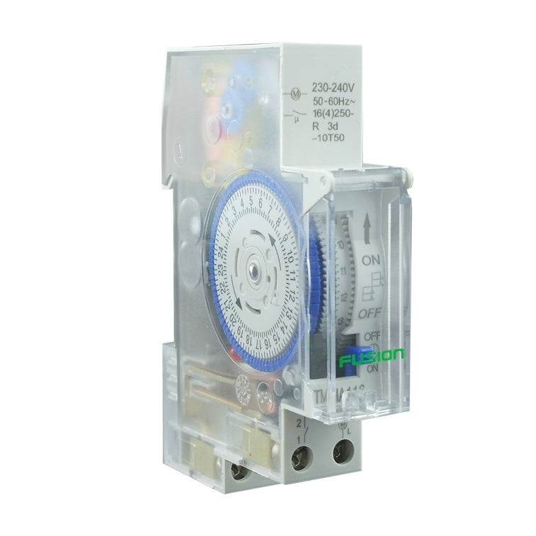 1 Pole DIN Rail Mount Analogue Timer - Industrial & Home Automation Time Control for Electrical Panels & HVAC Systems