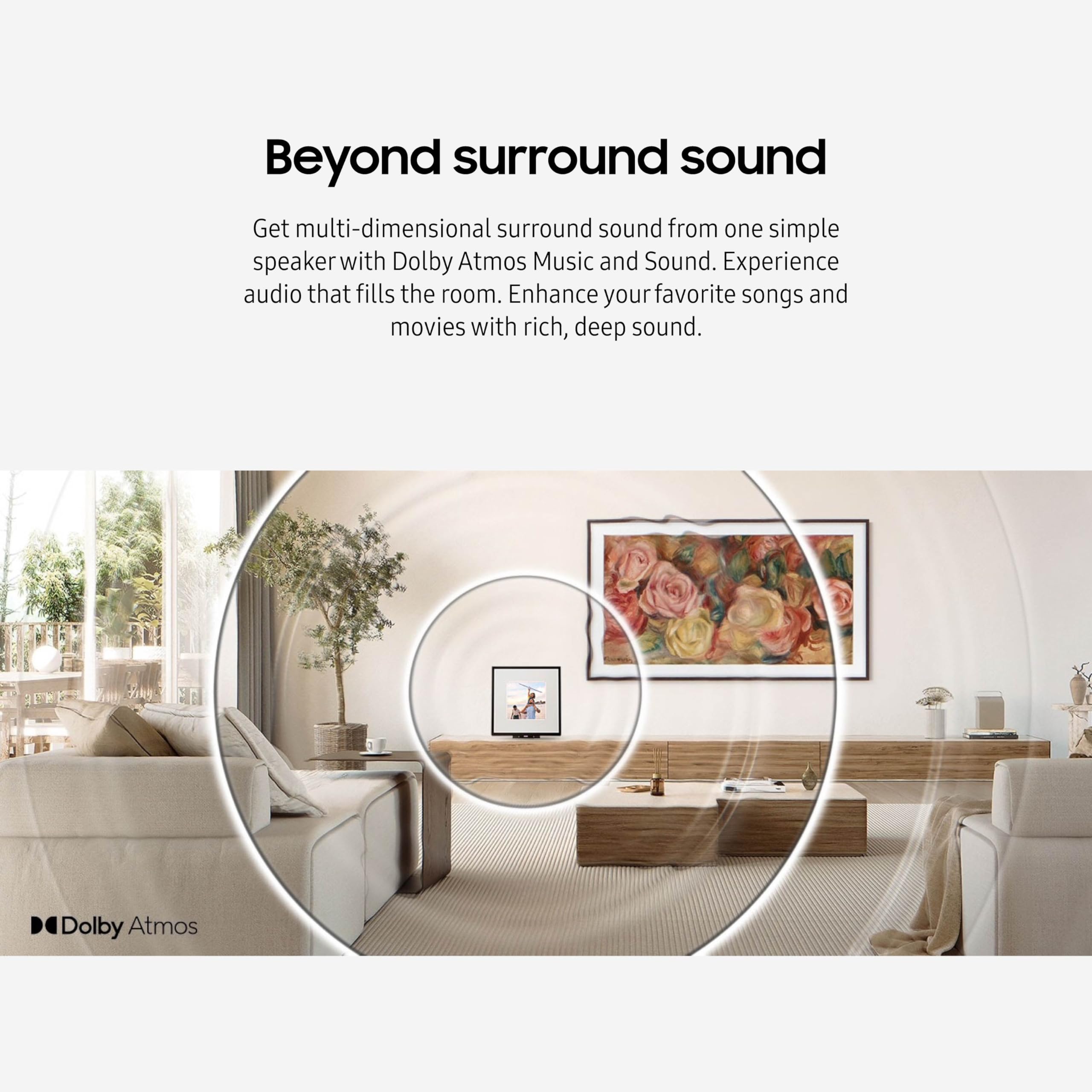 Refurbished Samsung LS60D Music Frame Smart Speaker - HW-LS60D/ZA | Wireless Bluetooth Audio System for Home Theater & Living Room Decor