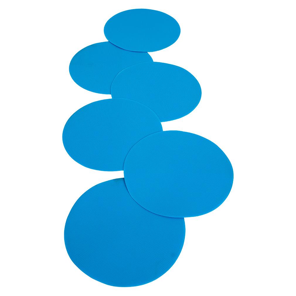 Gamma Court Spots 10 Inch Blue - Set of 6 Volleyball Court Boundary Markers for Indoor/Outdoor Sports, Gym & Beach Games