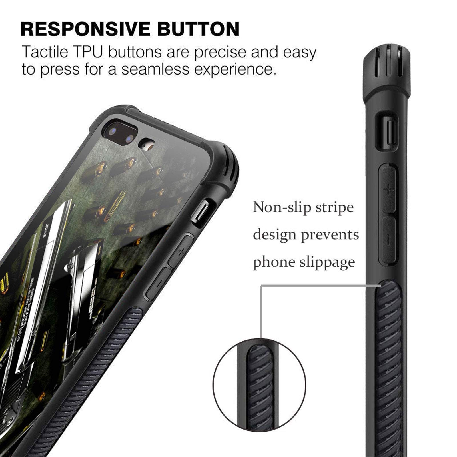 Shockproof iPhone 8/SE 2020 Case with Gun & Bullet Design - Anti-Scratch Hard PC Back Cover for Girls | Perfect for School, Work & Outdoor Protection