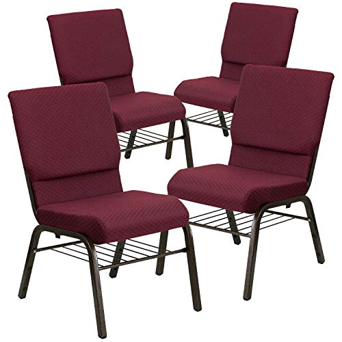 Burgundy Patterned Fabric/Gold Vein Frame