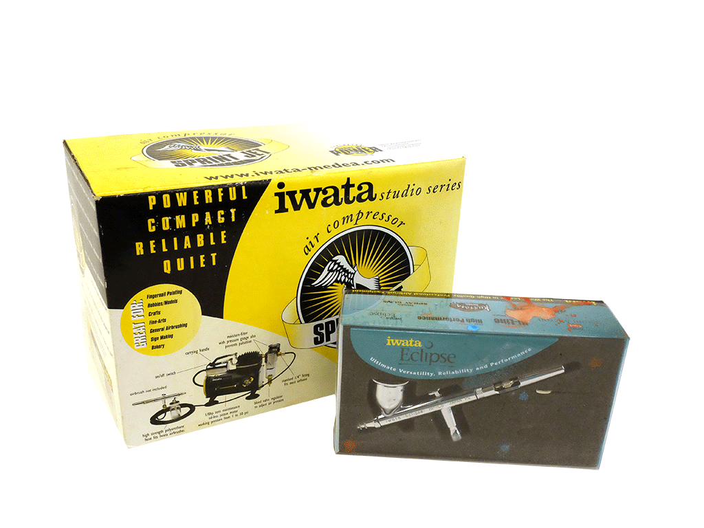 Iwata Studio Series Sprint Jet Air Compressor with Eclipse Airbrush Kit - Professional IS 800 Compressor & ECL 4500 Airbrush for Fine Art, Makeup, Tattoo & Model Painting - Perfect for Artists, Hobbyists & DIY Projects