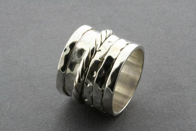 Stylish Sterling Silver Rope Multi Spinner Ring for Women - Perfect for Everyday Wear, Stacking & Fashion Accessories
