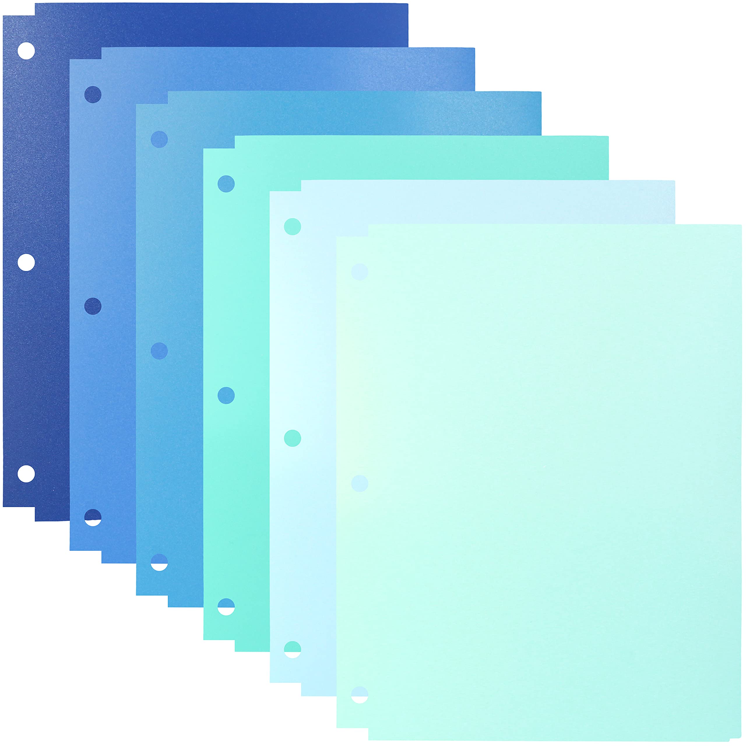 Youngever 12 Pack Heavy Duty Plastic 2-Pocket Folders with Dividers & 3-Ring Punches - Durable Binder Organizers for School, Office & Document Storage