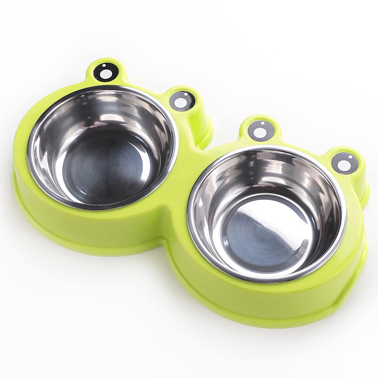 Premium Stainless Steel Dog Bowl with Non-Slip PVC Base - Durable, Non-Toxic Pet Food & Water Dish for Indoor/Outdoor Use - Perfect for Home, Travel, Camping & Daily Feeding (Green, Model A1009G)