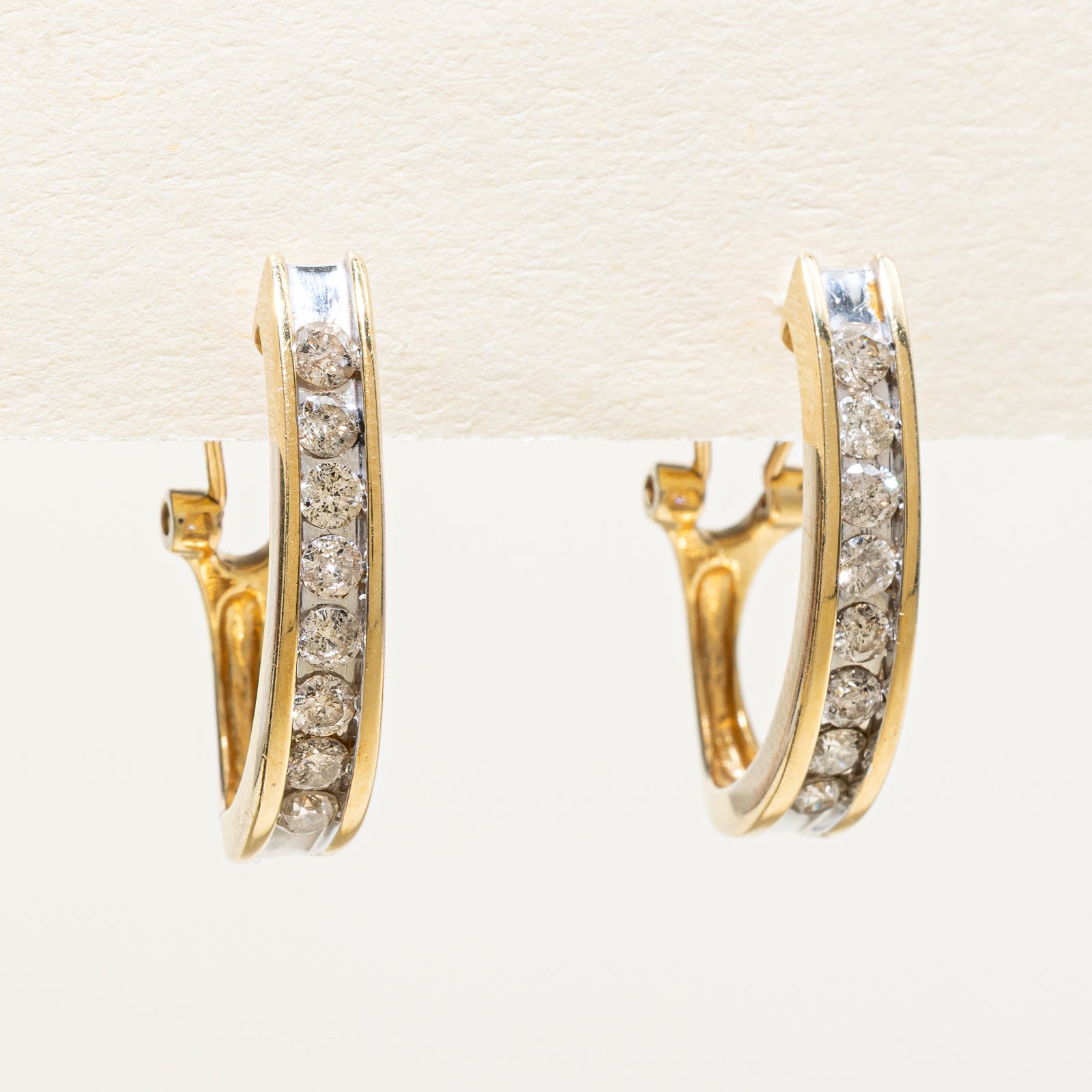 0.80ctw Channel Set Diamond Hoop Earrings for Women - 14K White Gold Luxury Bridal Jewelry Gift for Wedding, Anniversary & Special Occasions