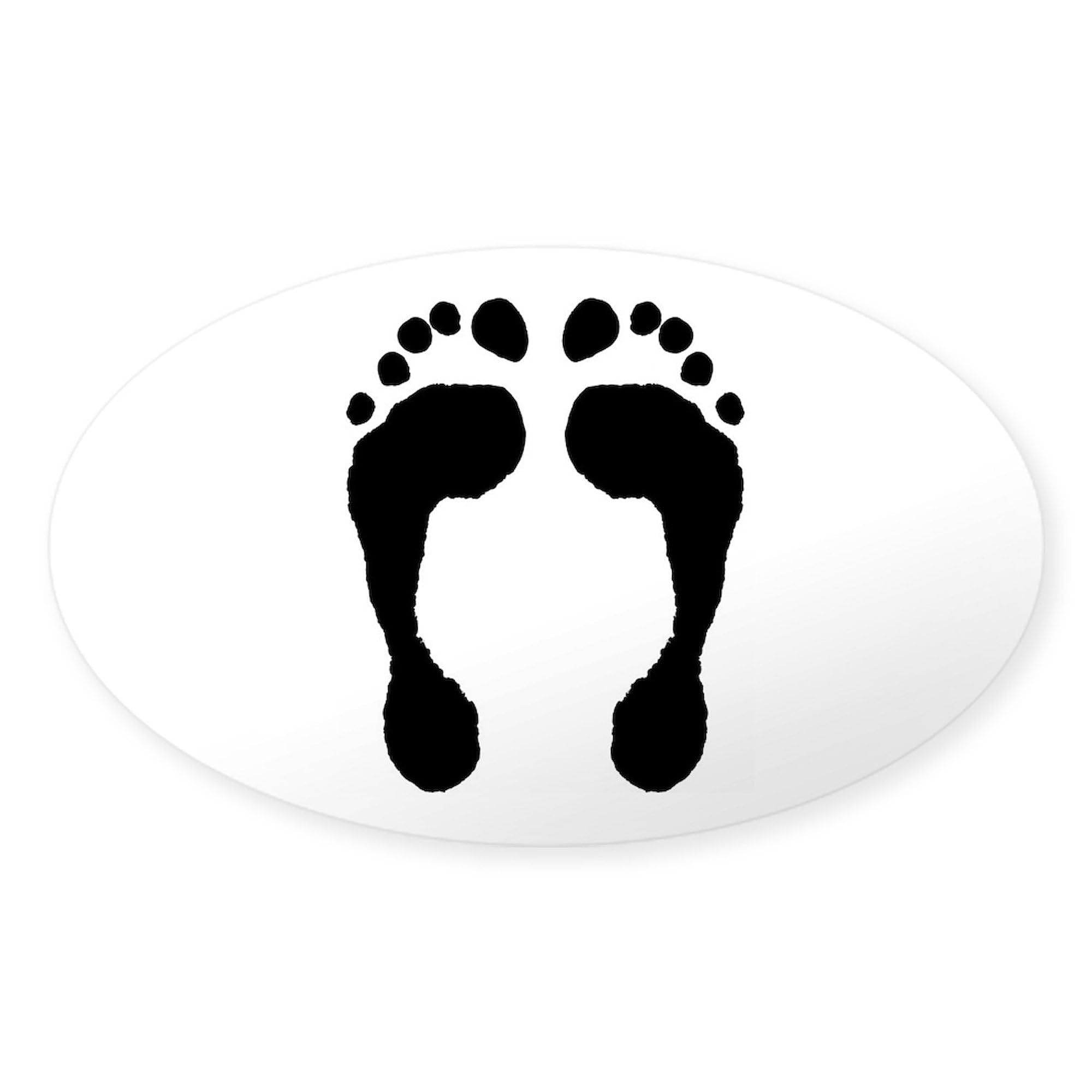Barefoot Oval Car Sticker - Waterproof Bumper Decal for Cars & Laptops