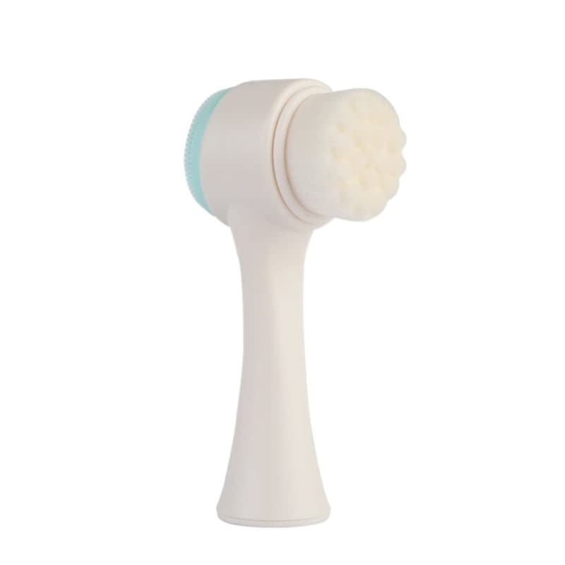 Premium Silicone Facial Cleansing Brush - Double Sided Exfoliating & Massaging Brush for Deep Pore Cleansing, Blackhead Removal & Makeup Removal | Ultra Soft Bristles for Sensitive Skin | Gentle Acne Treatment & Dead Skin Removal (Sky Blue) | Perfect for Daily Skincare Routine & Spa-Like Facial at Home