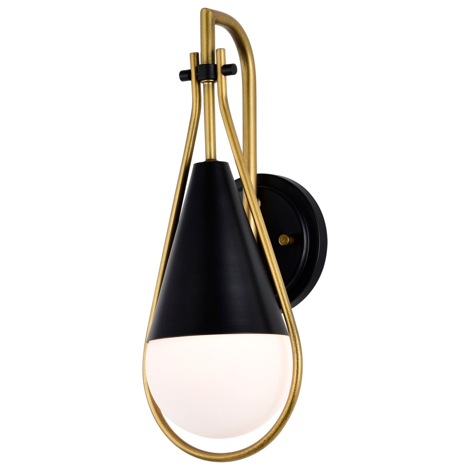 Admiral 15 Inch Wall Sconce Light Fixture - Matte Black & Natural Brass Finish - Perfect for Bedroom, Living Room, and Hallway Lighting