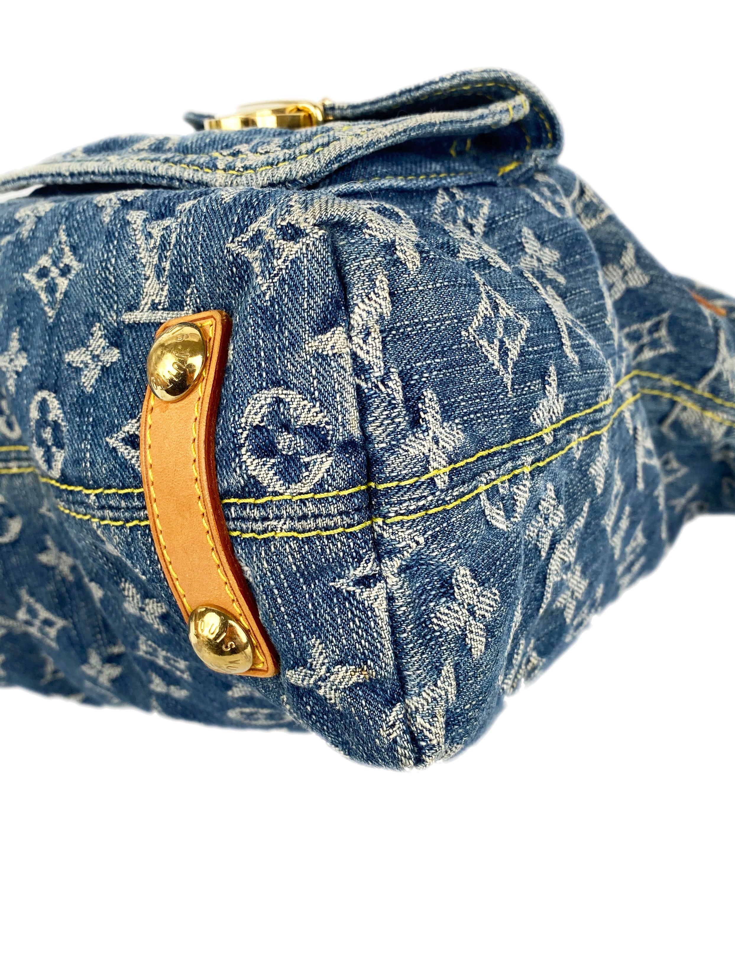 Authentic Louis Vuitton Blue Denim Baggy PM Crossbody Bag - Stylish Designer Handbag for Women, Perfect for Casual Outings & Travel Accessories