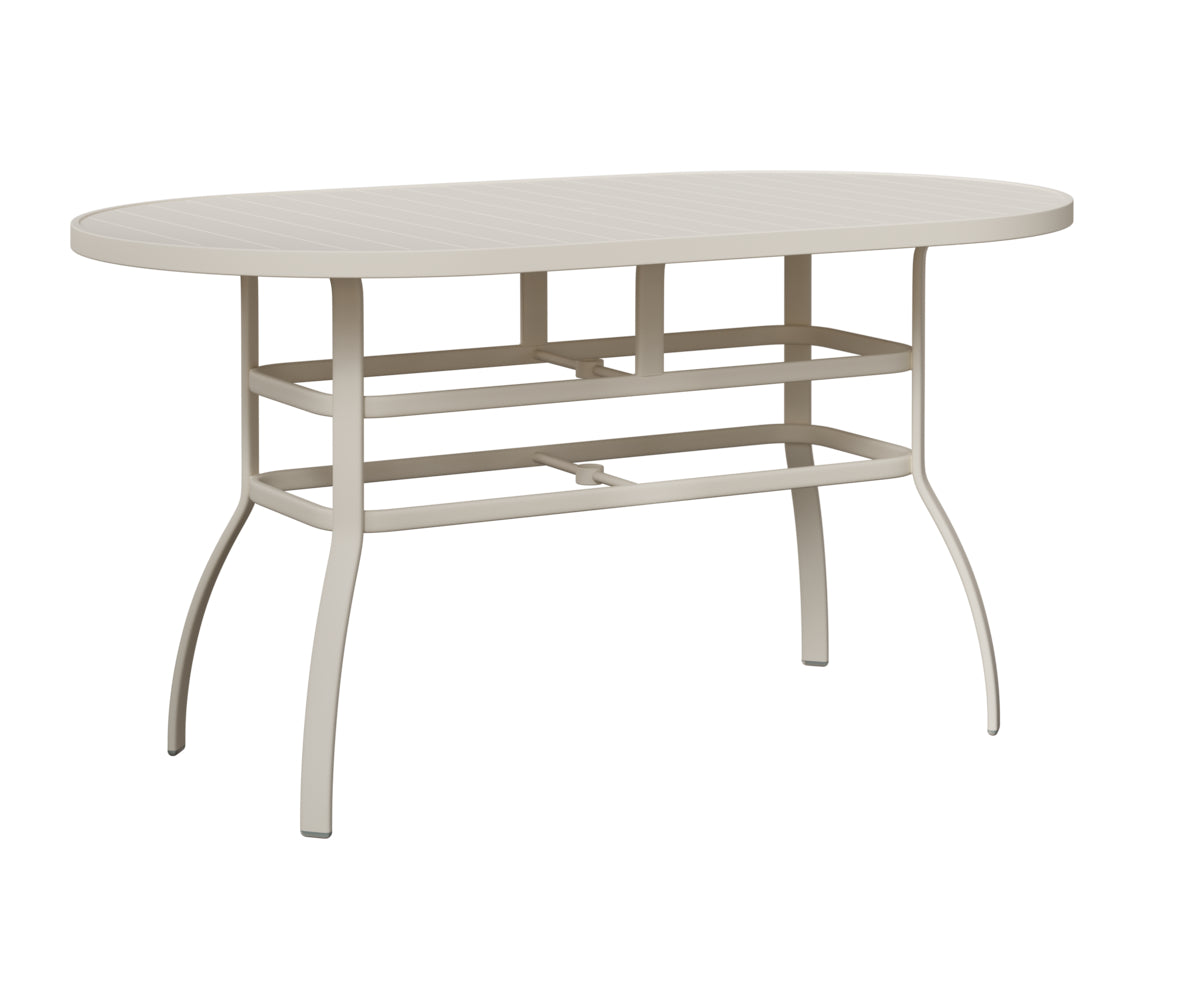 Berlin Gardens Murphy 42 x 76 Inch Oblong Aluminum Bar Table - Outdoor Patio, Poolside & Backyard Dining Furniture