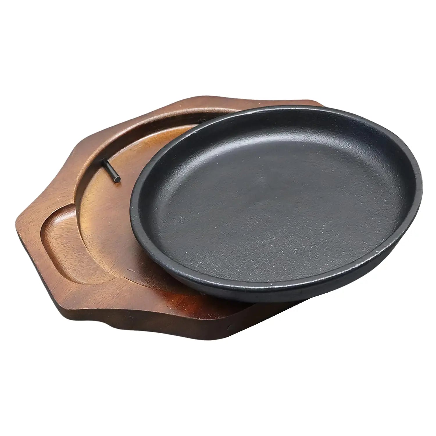 Asahi Chuzo Premium Cast Iron Sizzler Platter - 10 Inch Round Grill Plate for Steak, Fajitas & Seafood | Perfect for BBQ, Camping & Restaurant-Style Dining