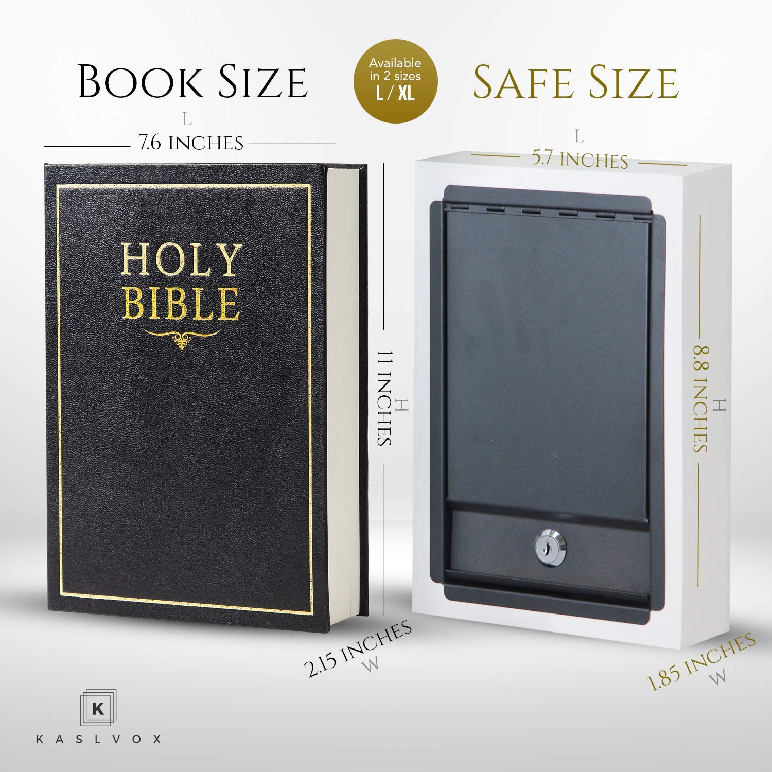 Hidden Safe Box - Fake Book Diversion Safe with Key Lock - Discreet Storage for Valuables - Perfect for Home, Office & Travel Security (Bible Design, X-Large)