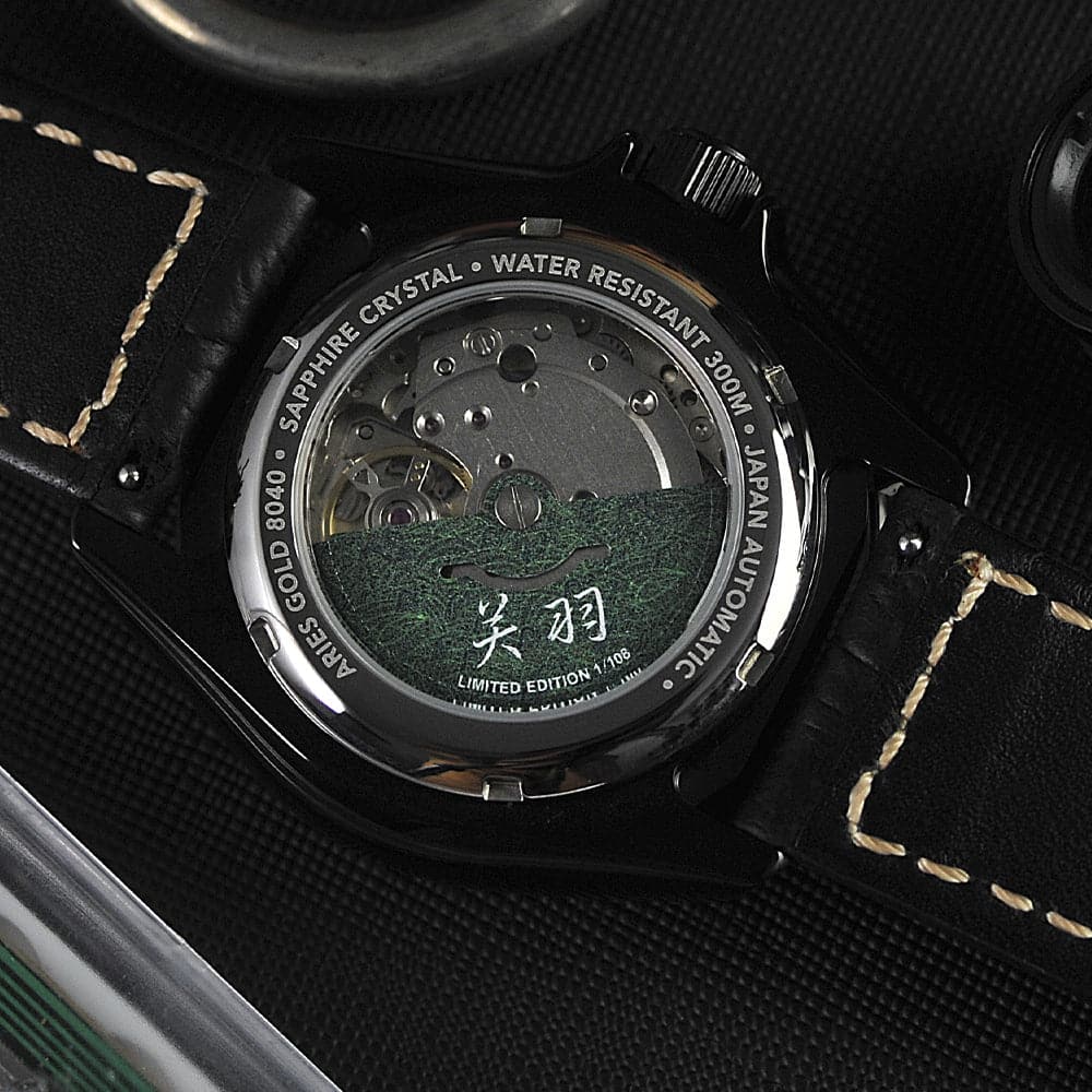 AG Collective The General San Guo Series Black Leather Strap Men's Watch G 8040 SAN GEN - Stylish Vintage Military Watch for Business, Casual & Formal Occasions