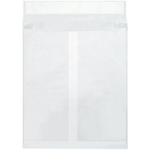 Partners Brand PTYE12162WE Tyvek Expandable Envelopes 12x16x2 Inches - Durable Waterproof White Mailing Envelopes (Pack of 100) - Perfect for Shipping Documents, Legal Files & Important Packages