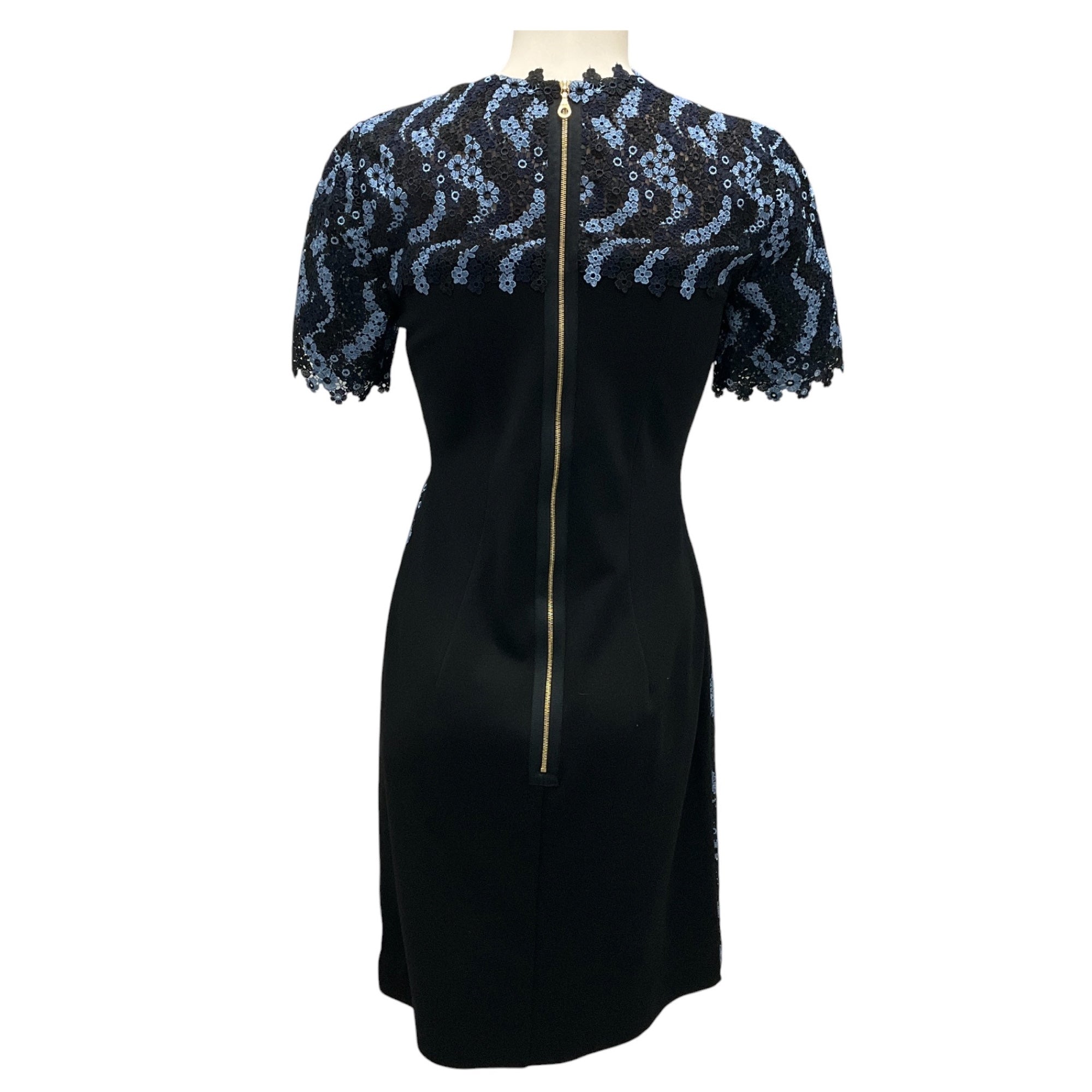 Erdem Navy Blue Lace Nadene Dress 2017 - Elegant Floral Embroidered Midi Dress for Weddings, Parties & Special Occasions