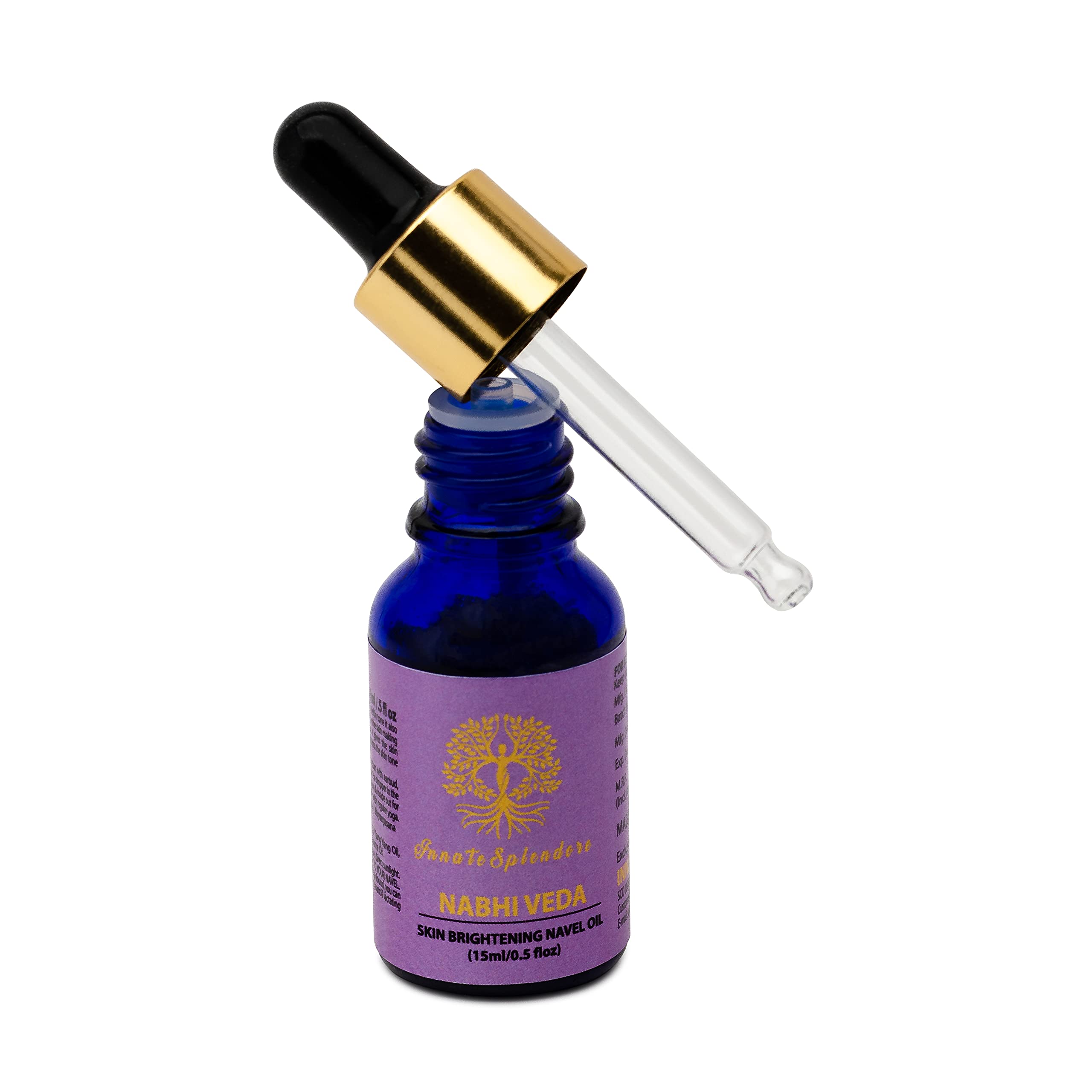 NABHI VEDA Skin Brightening Navel Oil (Satin) - Natural Belly Button Oil for Glowing Skin | Ayurvedic Care for Dryness & Dark Circles | Perfect for Nighttime Skincare Routine